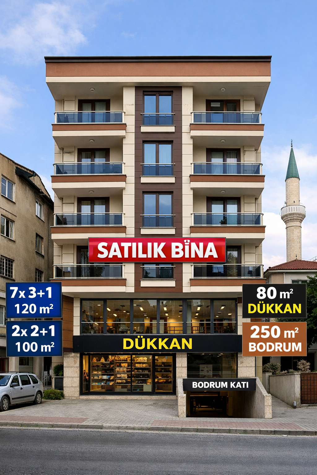 ESMAHATUN CAMİİ YAKININDA SATILIK KOMPLE BİNA